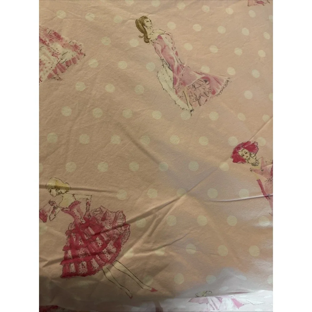 Pottery Barn  full/queen Retro BARBIE Duvet Cover Pink/White Polk Dot RETIRED